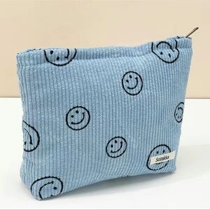SALE💚 any 3 for $18 💚
 Accessories-Blue Smiley Face Cosmetic Makeup Bag